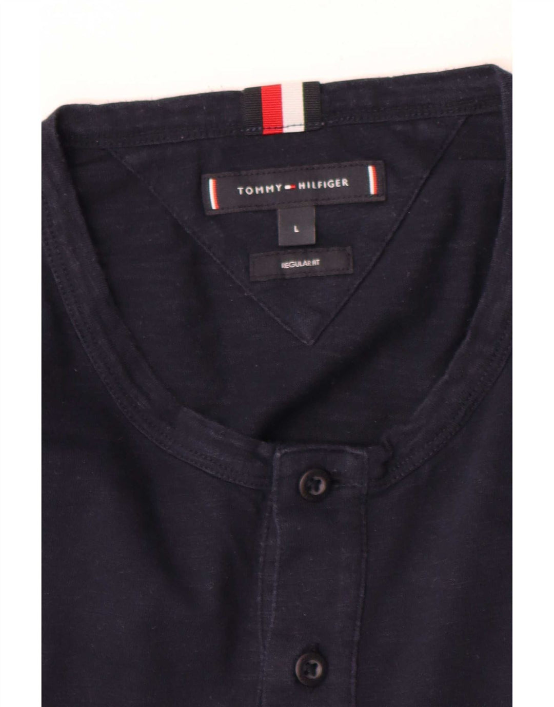 Tommy Hilfiger Uomo Regular Fit Top Manica Lunga Grande Blu Navy