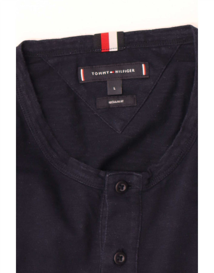 Tommy Hilfiger Uomo Regular Fit Top Manica Lunga Grande Blu Navy