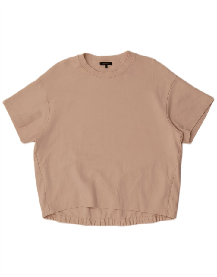 T-shirt da donna Massimo Dutti Top UK 16 grande cotone beige
