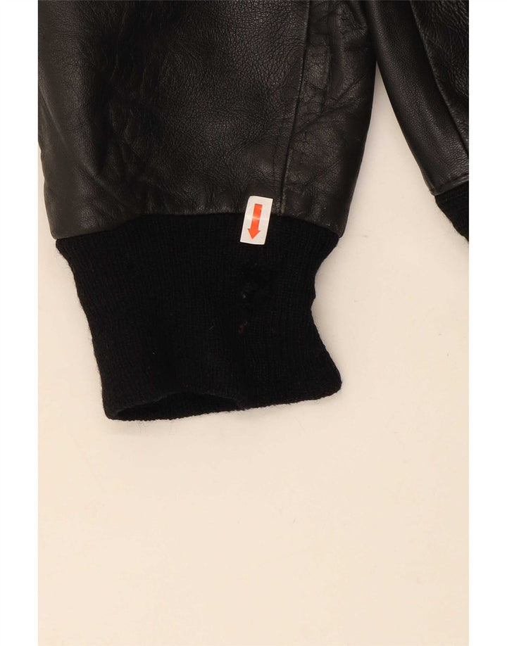 Giacca in pelle bomber da uomo Alta Moda IT 54 2XL Nera