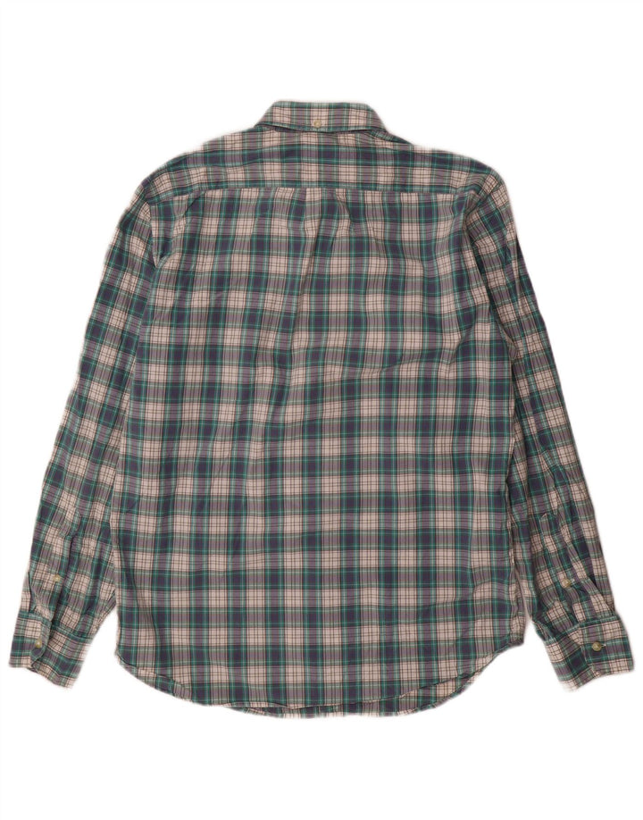 Camicia da uomo J. CREW taglia 15 1/2 cotone a quadri verde medio