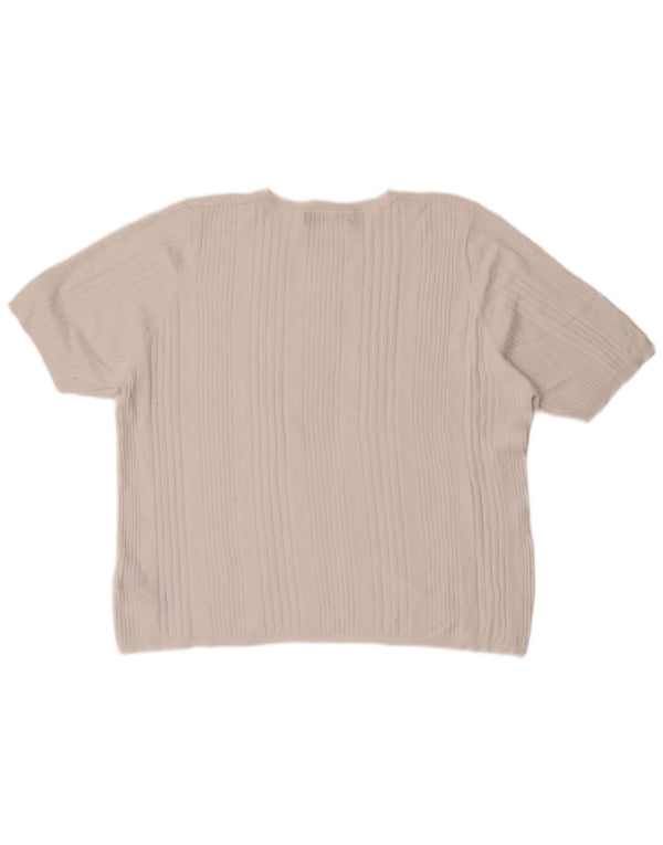 T-shirt da donna Marks & Spencer Top UK 22 3XL Viscosa a righe bianche
