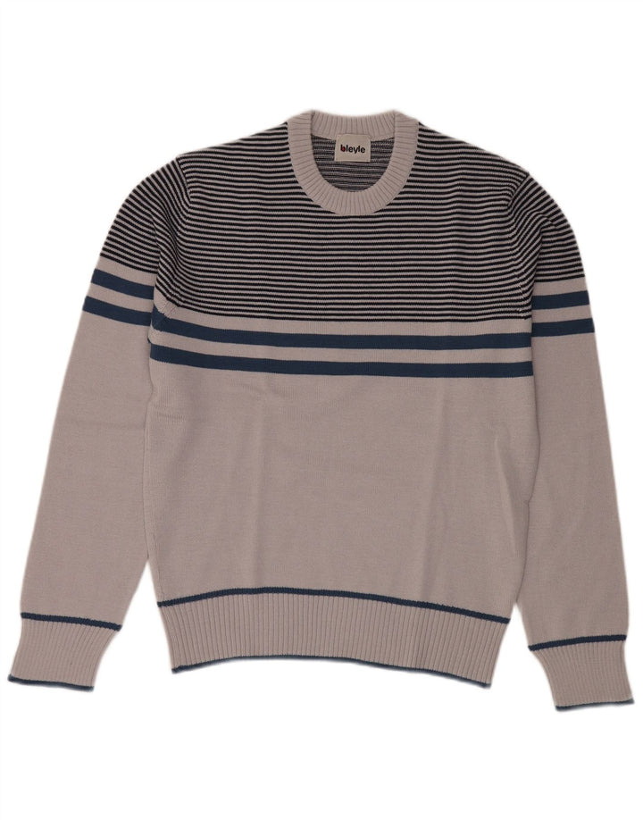 Maglione maglione girocollo da uomo Bleyle EU 50 Poliacrilico a righe grigio medio
