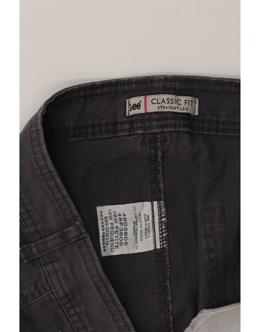 Pantaloni casual dritti da donna LEE vestibilità classica US 16 2XL W38 L28 Grigio