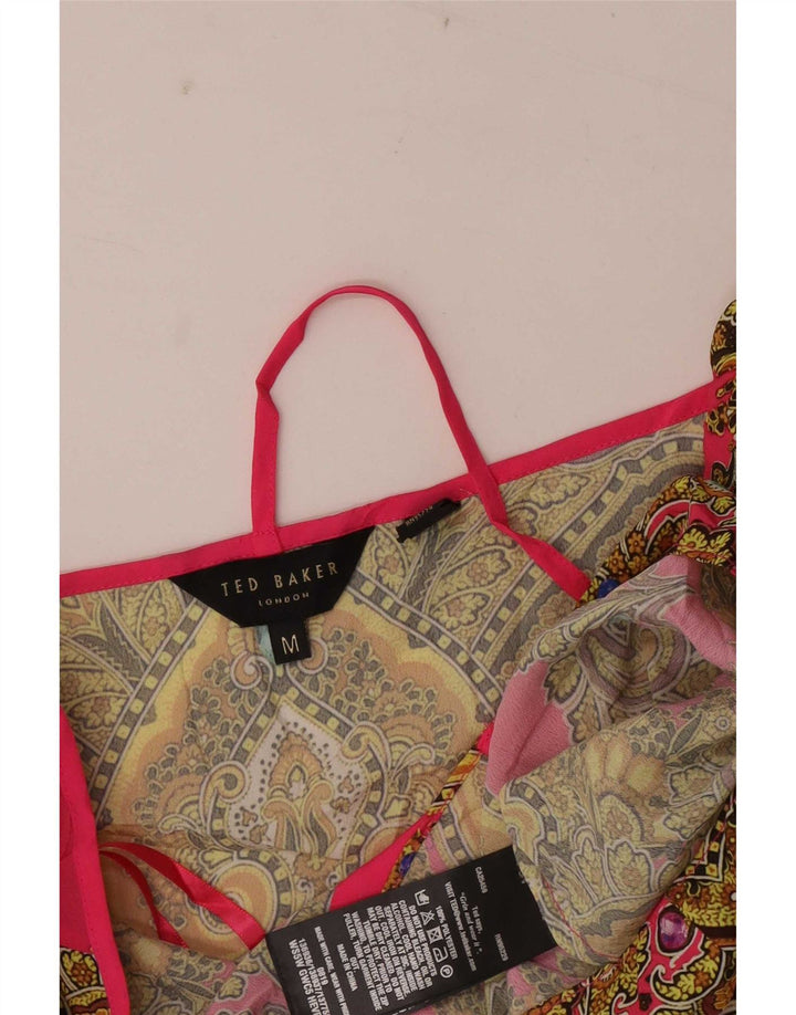 Top alla caviglia da donna Ted Baker UK 12 Poliestere Paisley rosa medio