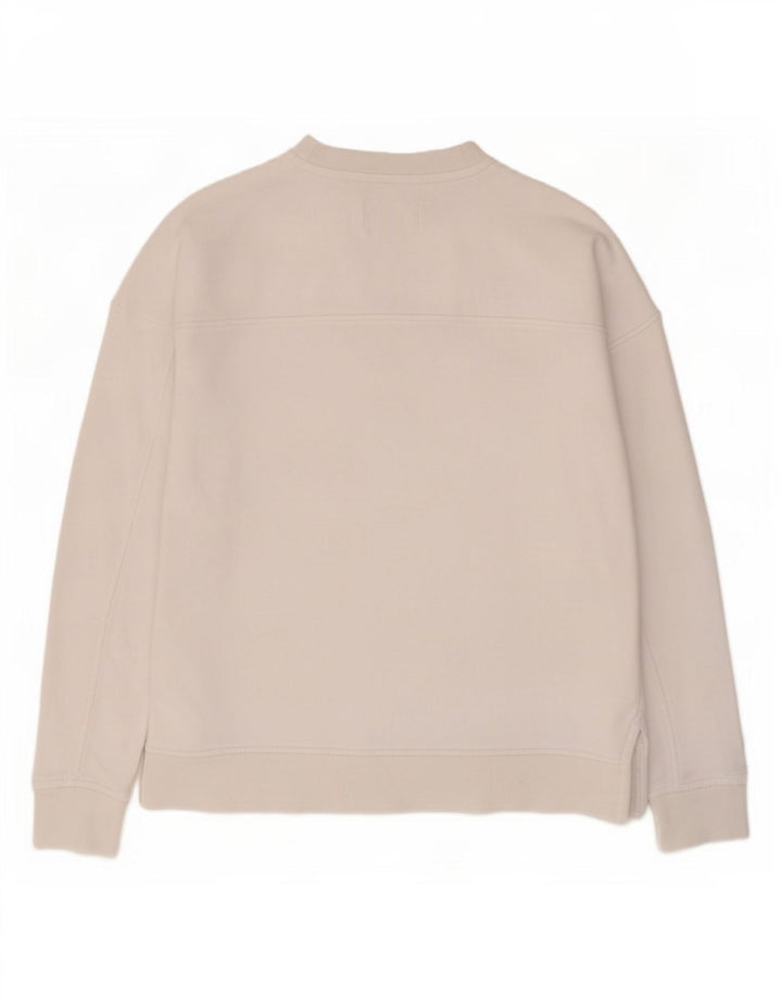 Felpa oversize con grafica da donna Barbour, maglione UK 10, piccola, cotone bianco