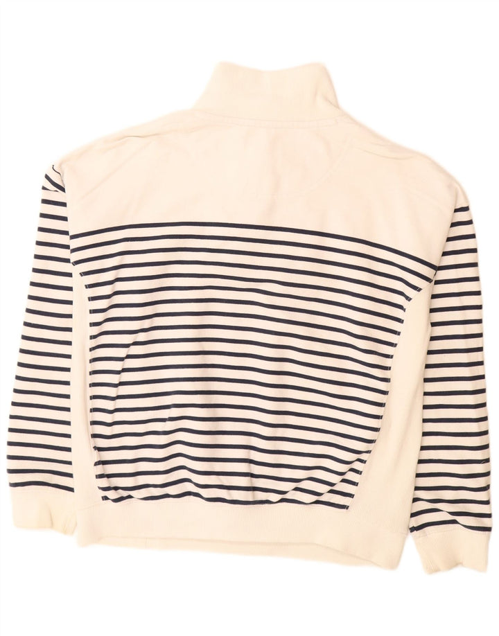 Felpa da donna Fat Face UK 14 Cotone a righe bianco sporco medio