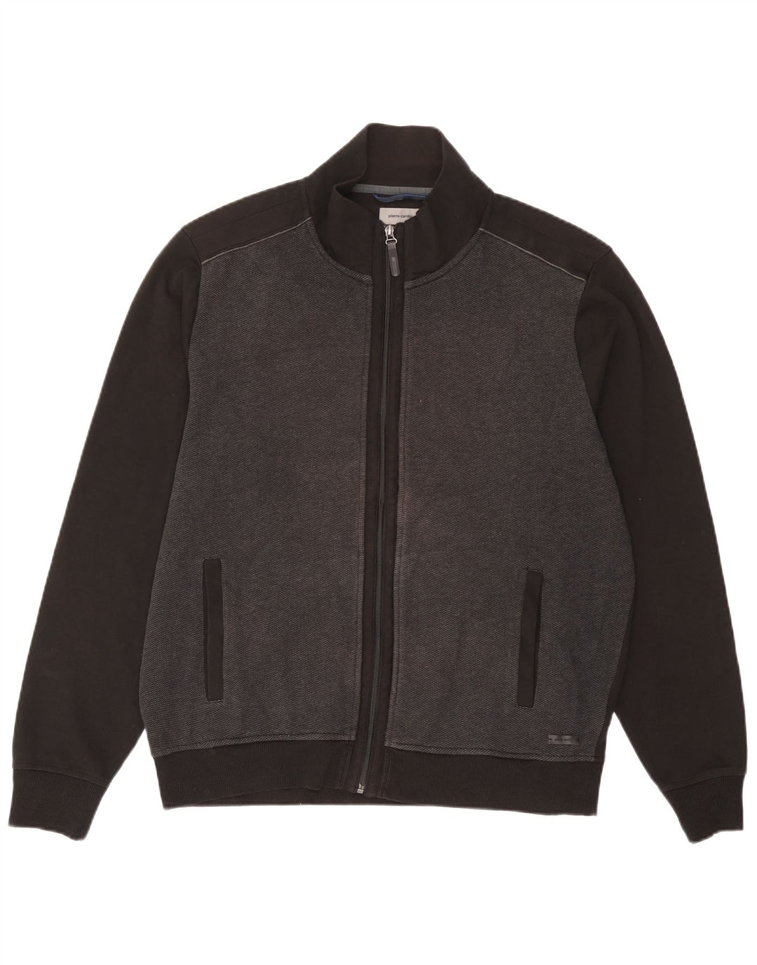 Giacca da ginnastica da uomo Pierre Cardin 2XL in cotone color block grigio