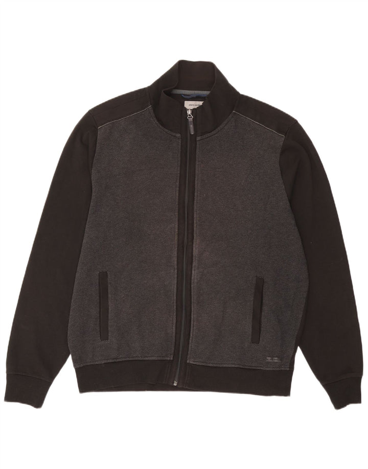 Giacca da ginnastica da uomo Pierre Cardin 2XL in cotone color block grigio