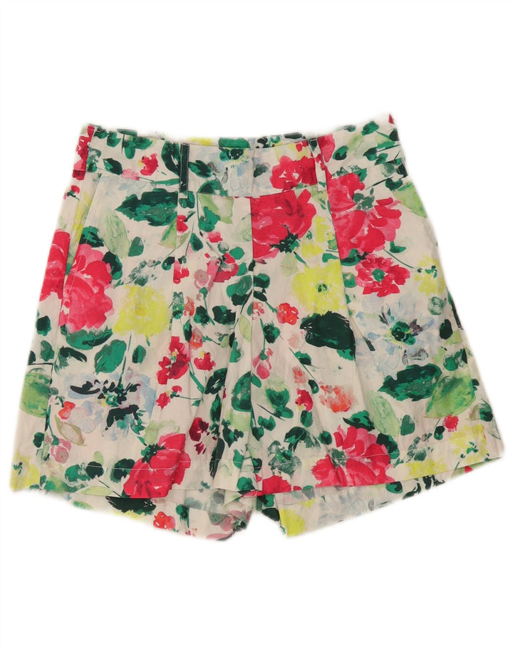 Solo pantaloncini casual da donna EU 36 piccoli W28 floreale multicolore