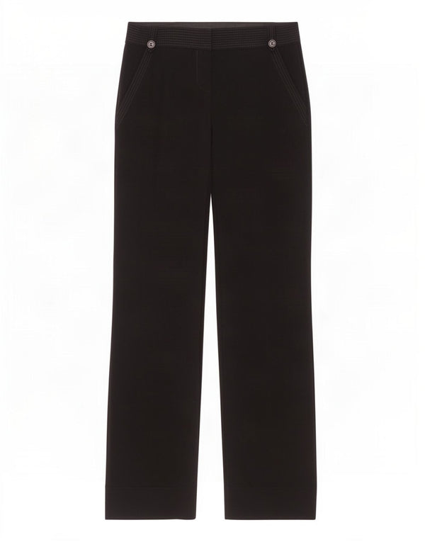 Pantaloni casual dritti da donna Marks & Spencer UK 10 piccoli W28 L30 neri