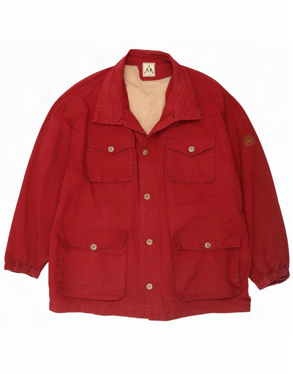 Giacca utilitaria vintage da uomo UK 42 XL in cotone bordeaux