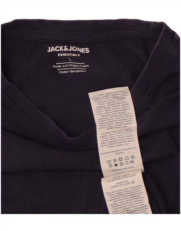 Jack & Jones T-shirt da uomo Top Large in cotone blu navy