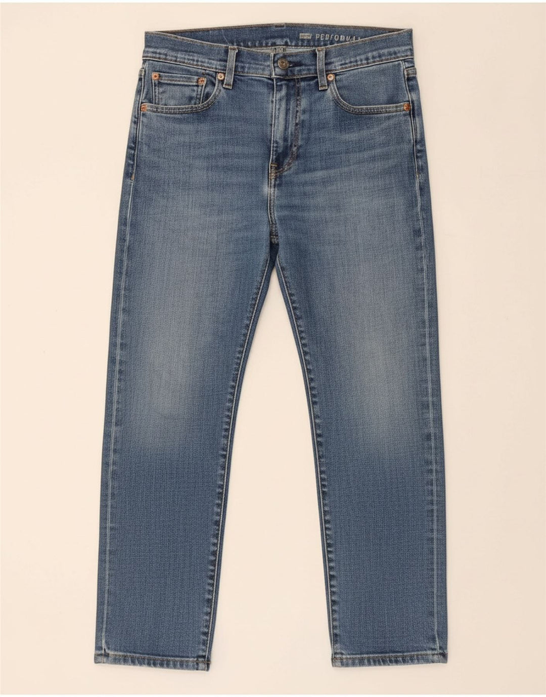 LEVI'S Mens 502 Tapered Jeans W30 L25 Blue Cotton