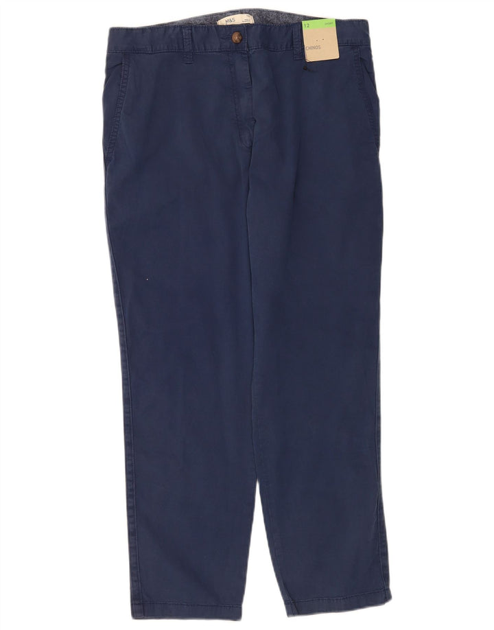 Pantaloni chino da donna Marks & Spencer UK 12 medi W30 L26 Blu navy