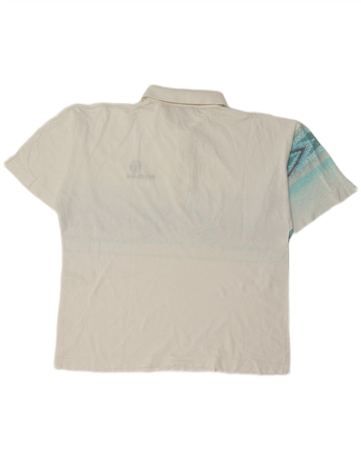 Polo da uomo Sergio Tacchini in cotone geometrico bianco medio