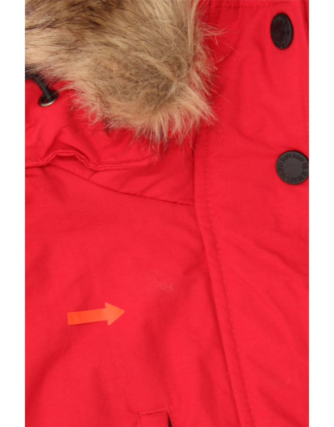 Giacca parka oversize da donna con cappuccio Superdry UK 10 Small nylon rosso