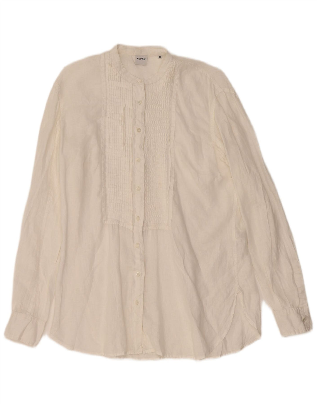 Camicia da Smoking Donna Aspesi IT 46 Large Lino Bianco