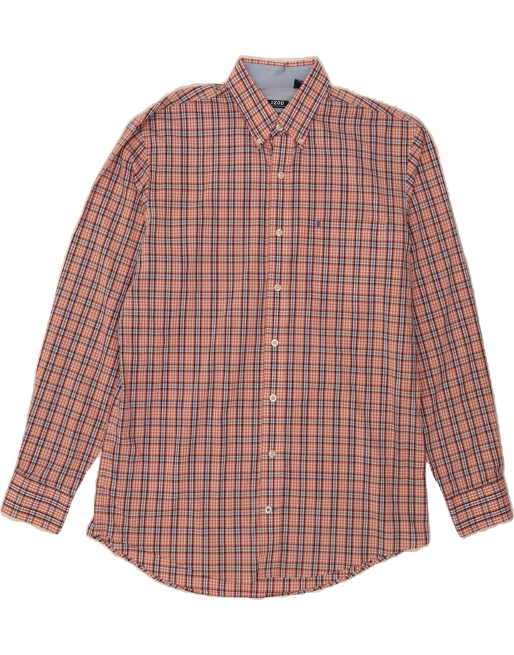 IZOD Mens Shirt Large Orange Check Cotton Vintage Izod and Second-Hand Izod from Messina Hembry 