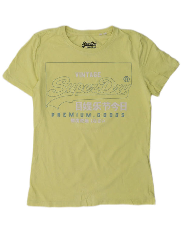 T-shirt grafica da donna Superdry Top UK 8 Small in cotone verde