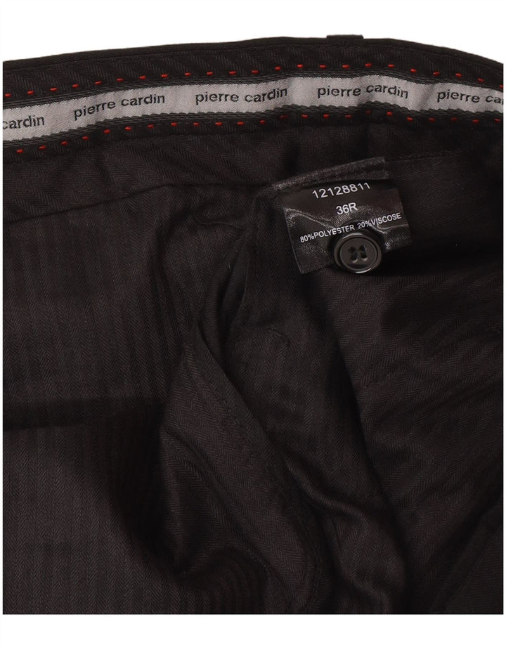 Pantaloni da abito dritti da uomo Pierre Cardin W36 L32 poliestere nero