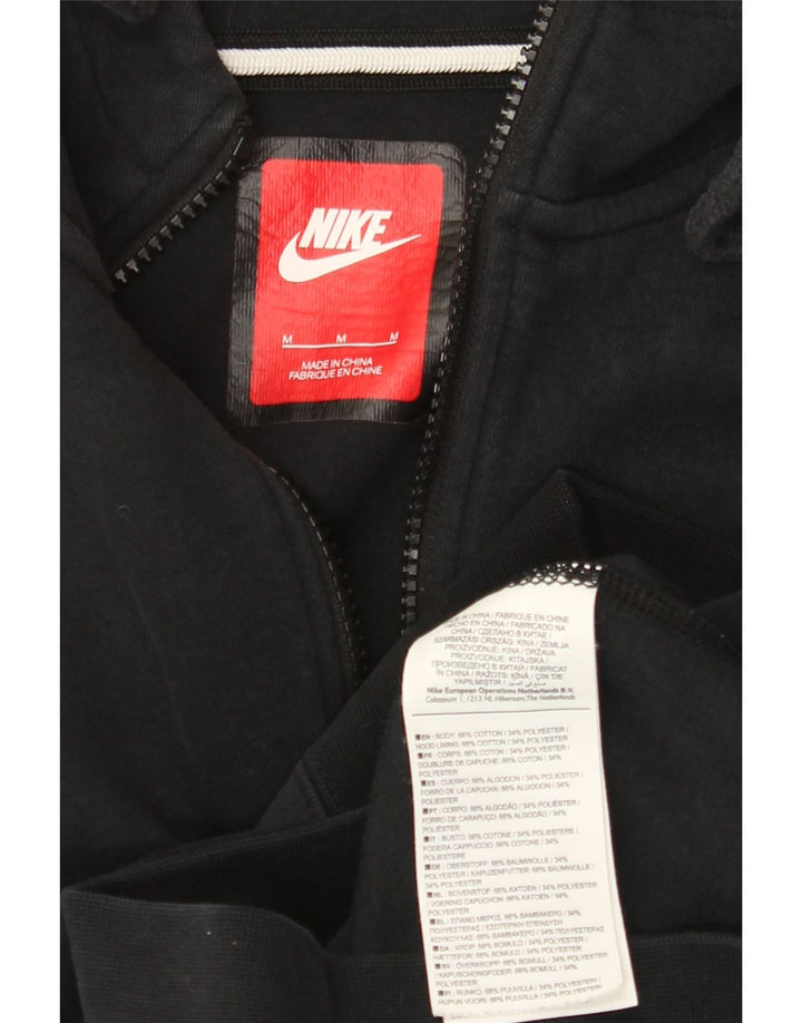 Felpa con cappuccio e zip Nike da uomo in cotone nero medio