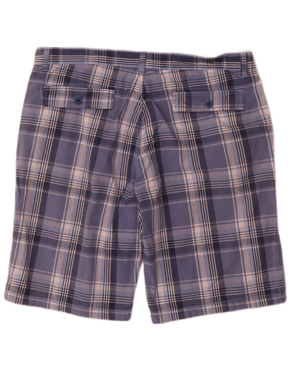 Pantaloncini chino da uomo Gianmarco Venturi W36 cotone a quadri grandi blu