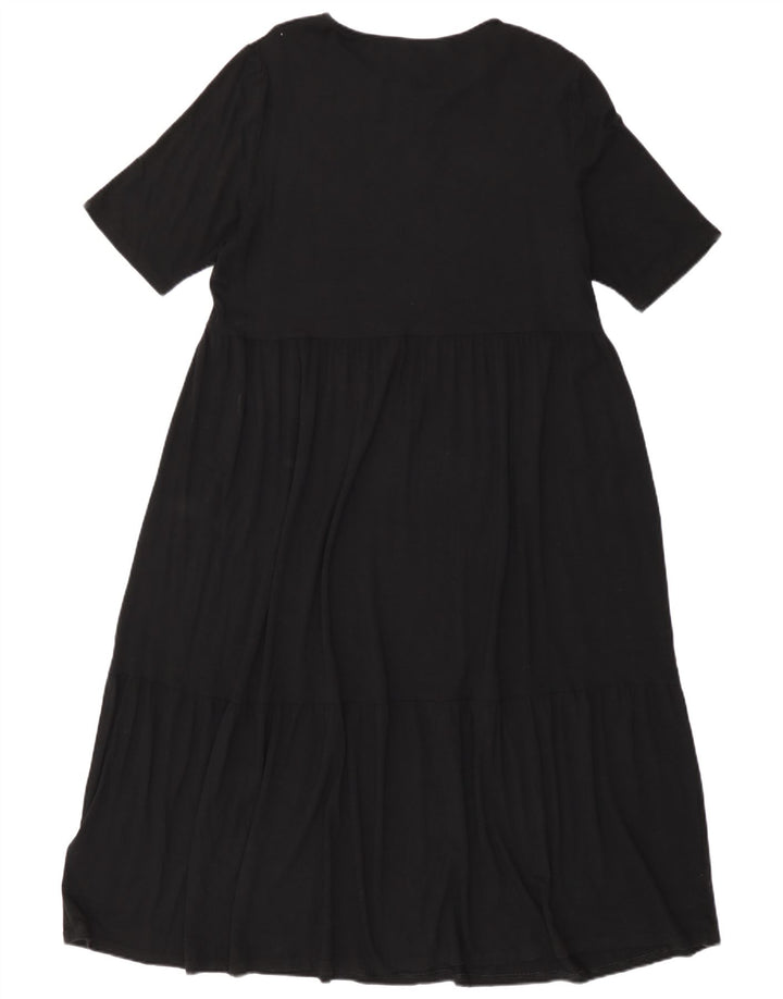 Abito lungo da donna Marks & Spencer UK 16 grande viscosa nera