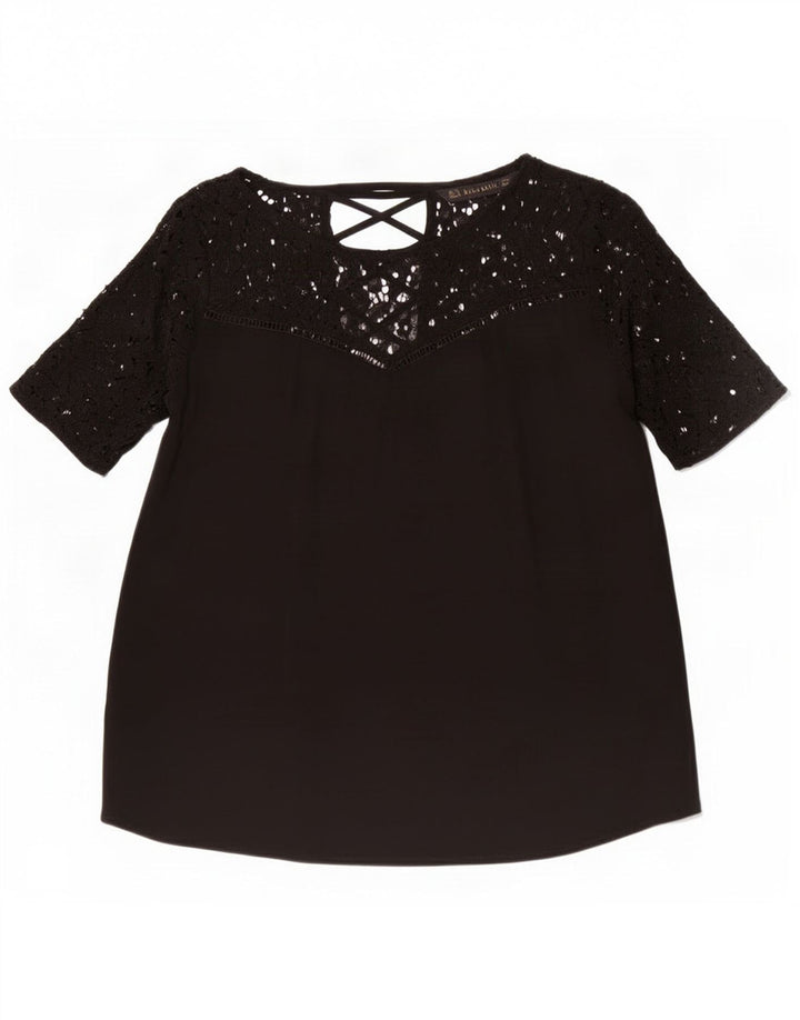 Top in camicetta da donna Zara UK 12 medio nero