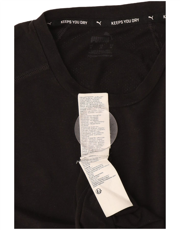 T-shirt da uomo Puma Top in cotone nero medio
