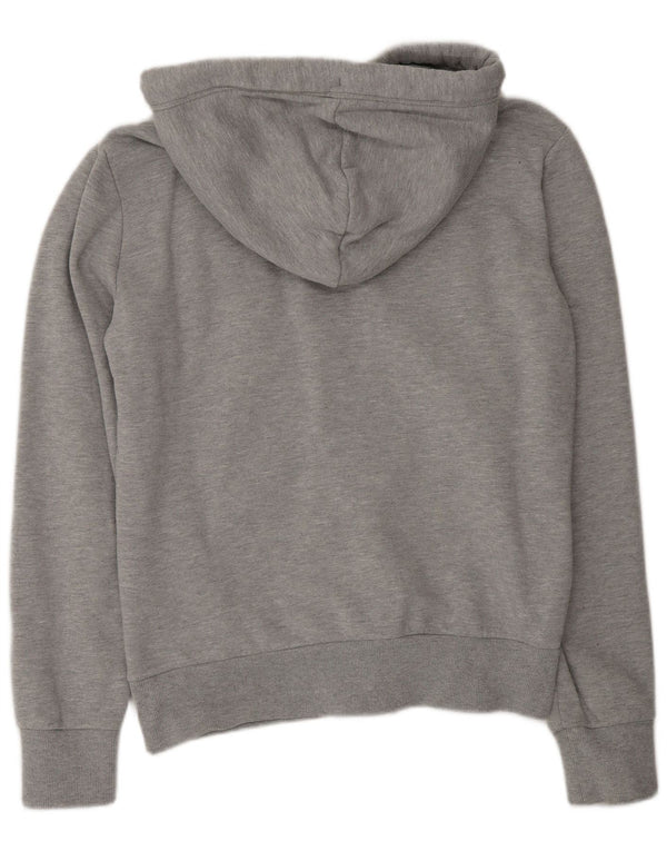 Maglione con cappuccio e zip da uomo Superdry in cotone grigio medio