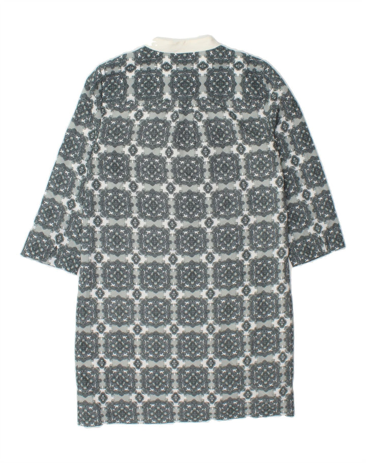 J. CREW Womens 3/4 Sleeve Sheath Dress US 0 XS Grey Geometric Polyester Vintage J. Crew and Second-Hand J. Crew from Messina Hembry 