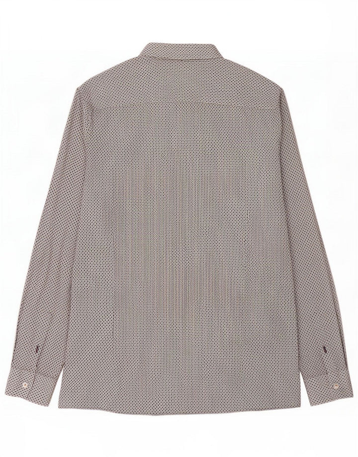 Camicia da uomo Ted Baker taglia 5 XL cotone geometrico nero
