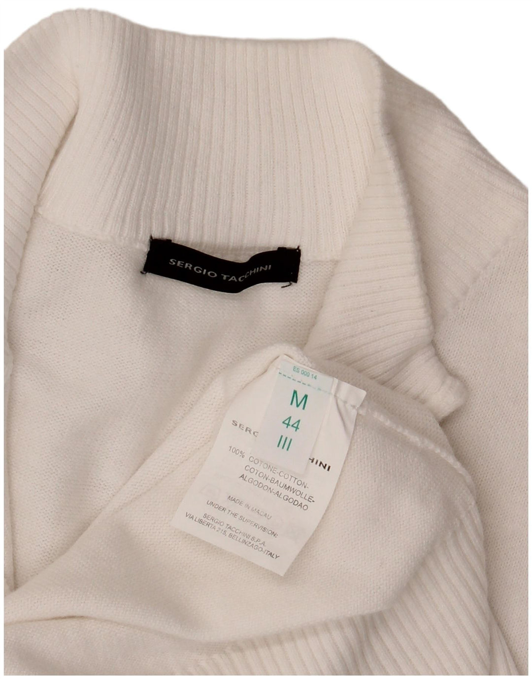 Maglia Cardigan Donna Sergio Tacchini IT 44 Cotone Bianco Medio