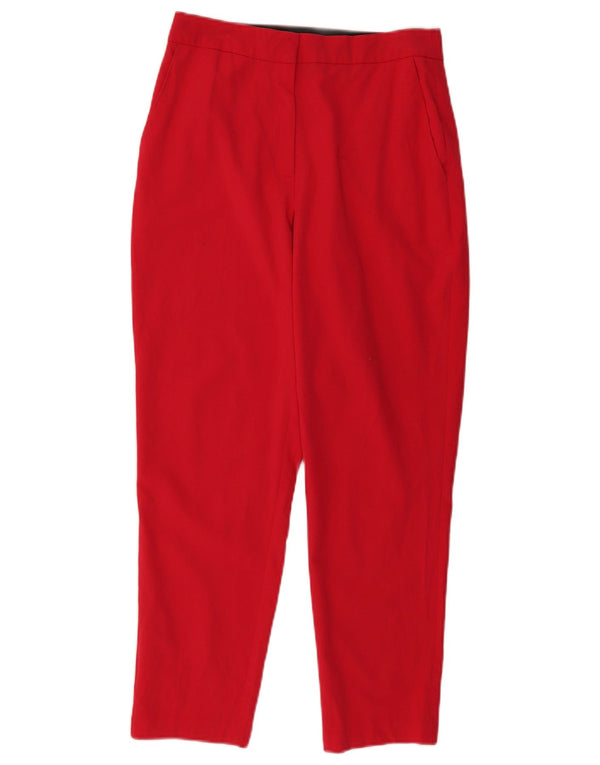Pantaloni chino slim da donna Topshop UK 10 piccoli W28 L28 poliestere rosso