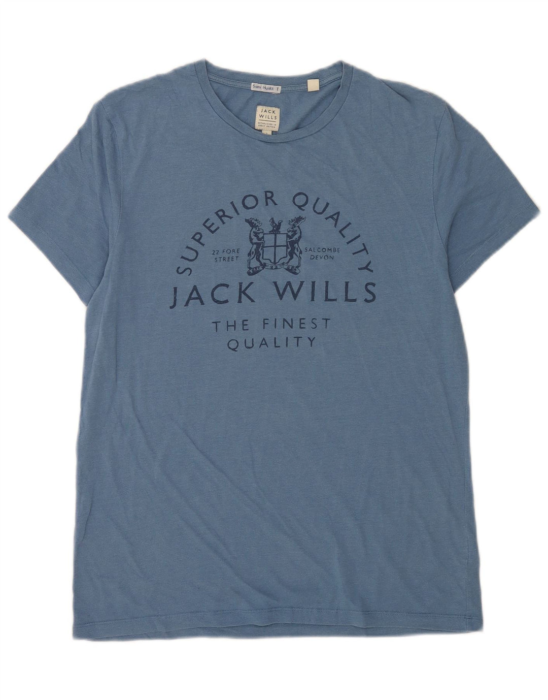 T-shirt grafica da uomo Jack Wills Top in cotone blu piccolo