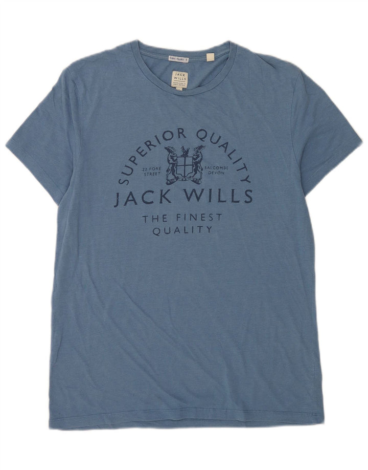 T-shirt grafica da uomo Jack Wills Top in cotone blu piccolo