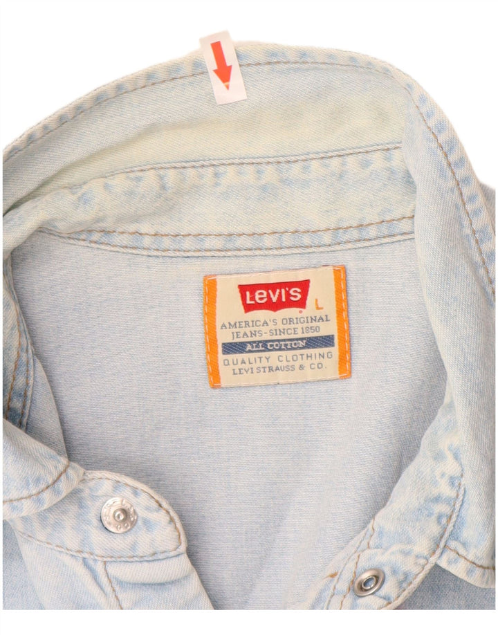 Camicia di jeans da uomo Levi's Large in cotone blu