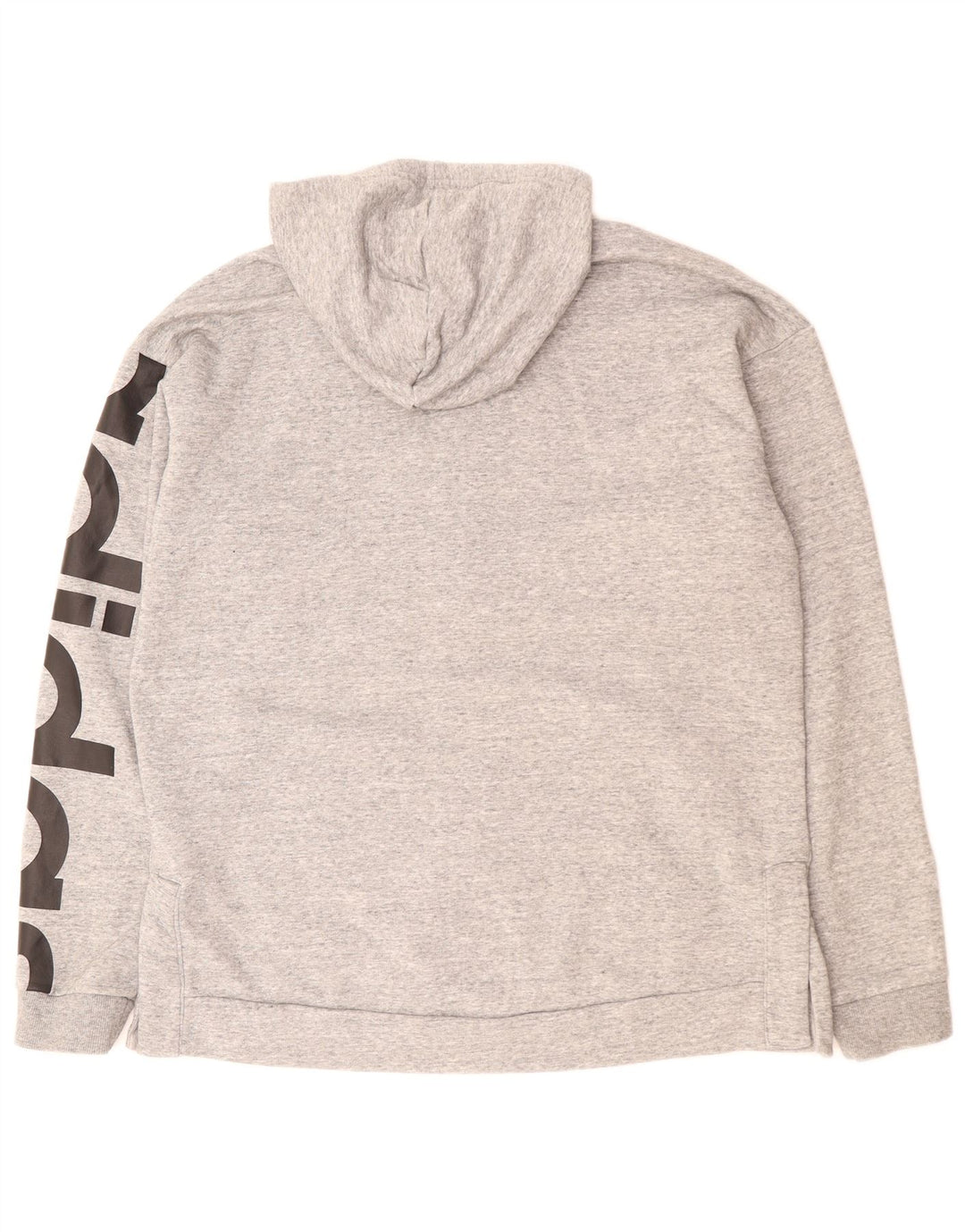 Maglione con cappuccio e zip grafica da uomo ADIDAS grande in poliestere grigio