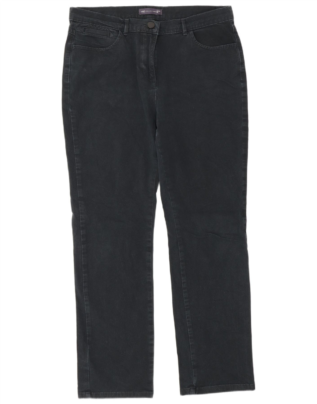 Jeans dritti da donna Marks & Spencer UK 12 medio W32 L29 cotone blu navy