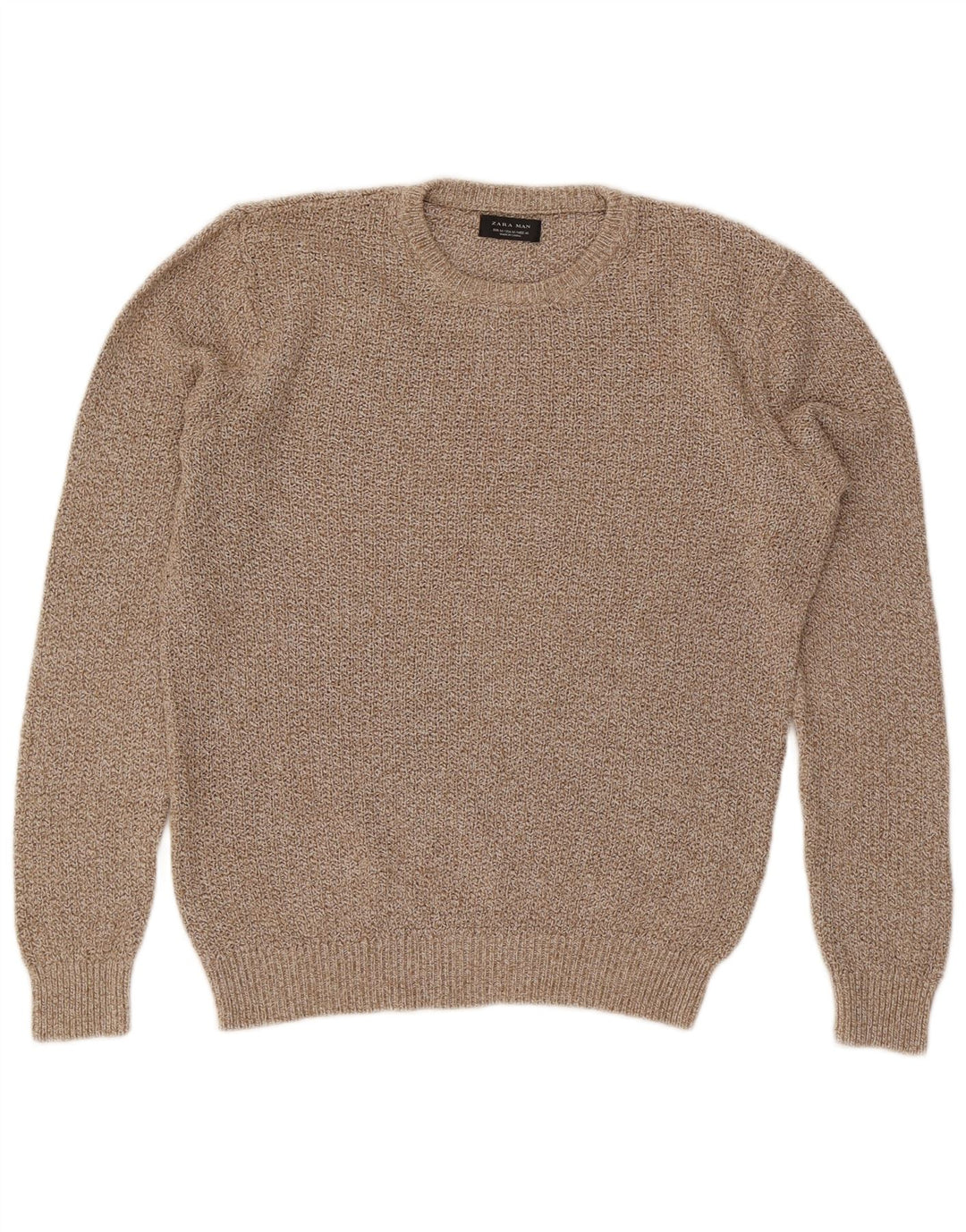 Maglione maglione girocollo da uomo Zara beige medio chiazzato