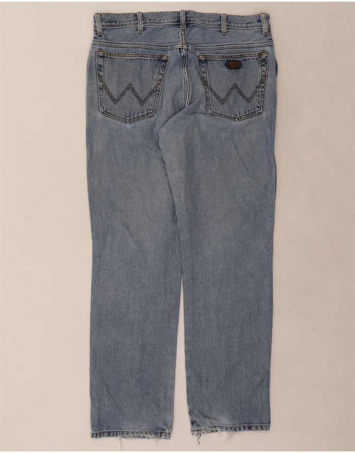 Jeans dritti da uomo Wrangler vestibilità regolare W36 L32 cotone blu