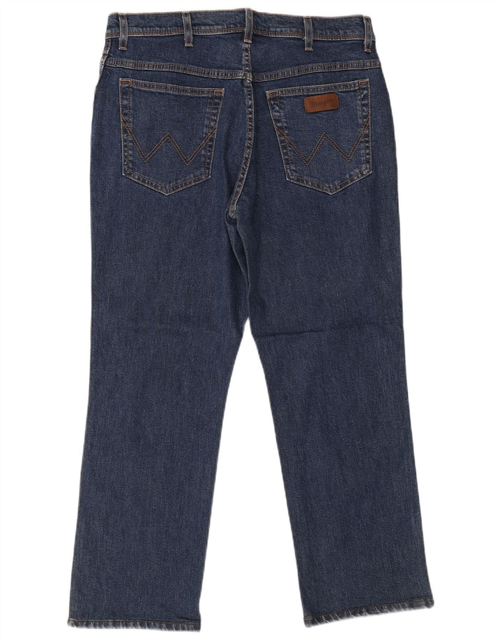 Jeans dritti da uomo Wrangler vestibilità regolare W36 L30 cotone blu
