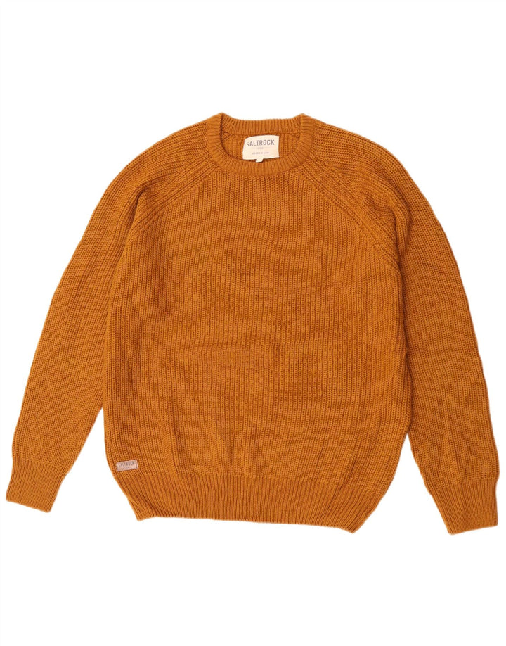 Maglione maglione girocollo da uomo Saltrock grande acrilico giallo