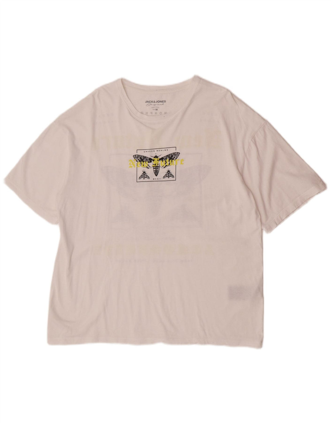T-shirt grafica da uomo Jack & Jones Top in cotone bianco medio