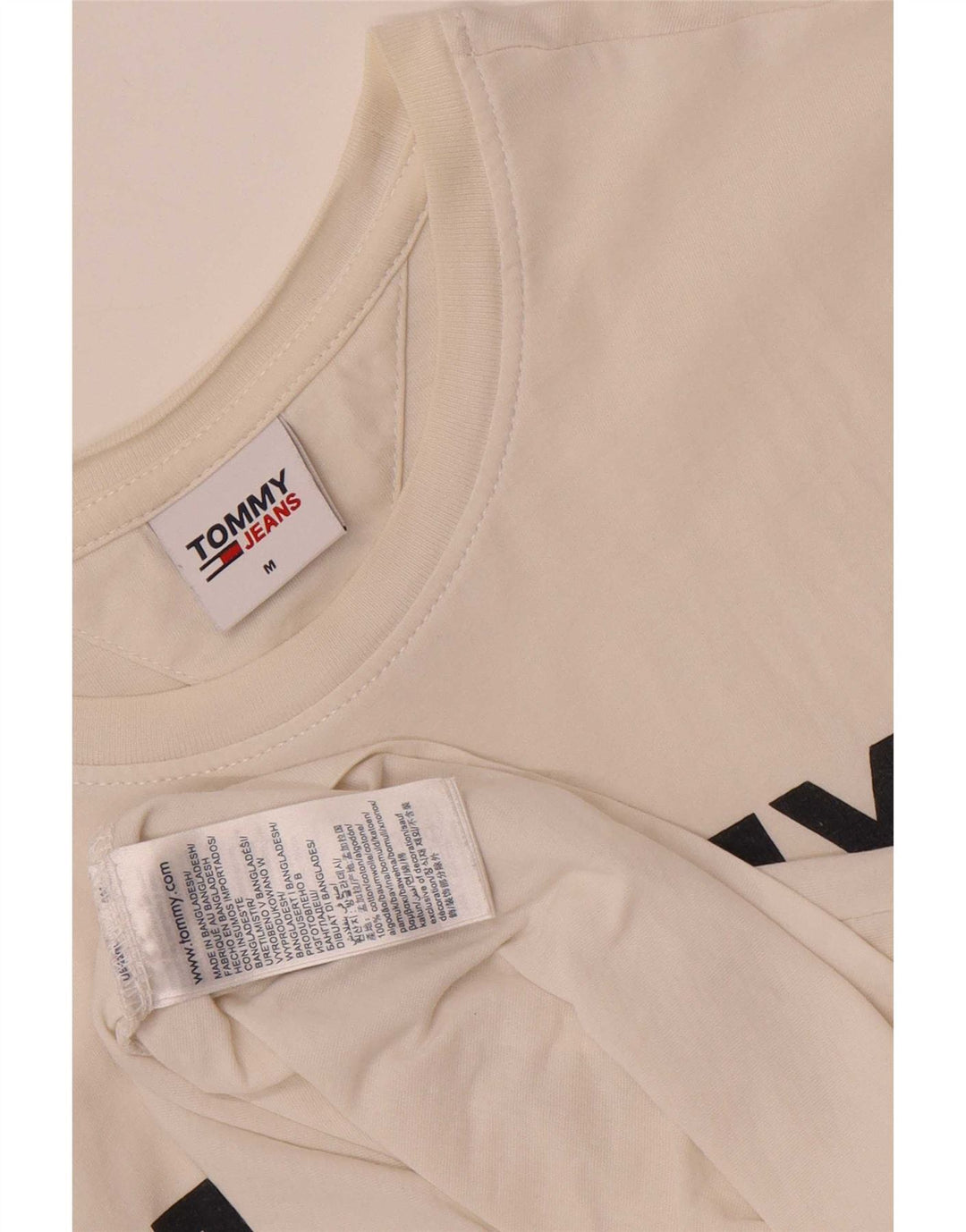 T-shirt grafica da uomo Tommy Hilfiger Top in cotone bianco medio