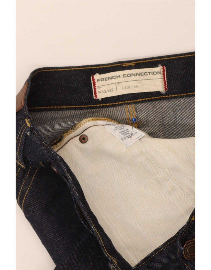 Jeans dritti regolari da uomo French Connection W32 L32 cotone blu navy