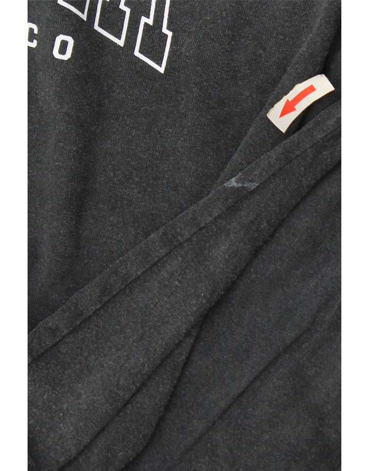 Topshop Top da donna con grafica oversize a maniche lunghe UK 10 piccolo cotone grigio