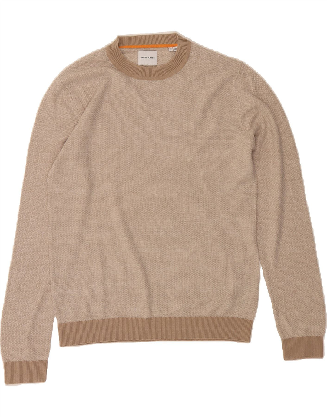 JACK & JONES Mens Crew Neck Jumper Sweater Large Beige Acrylic Vintage Jack & Jones and Second-Hand Jack & Jones from Messina Hembry 