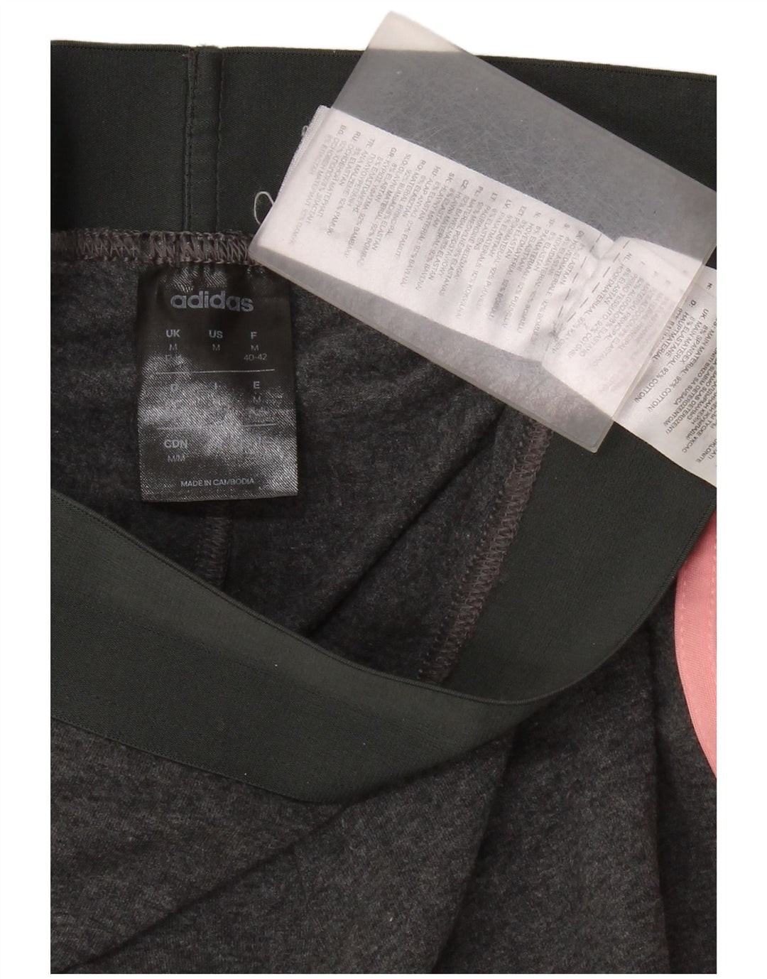 Leggings corti Adidas da donna UK 12/14 Cotone grigio medio